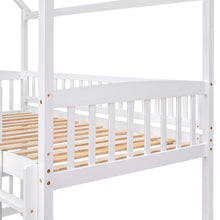 Load image into Gallery viewer, Twin Over Twin Bunk Bed with Slide, House Bed with Slide, White(OLD SKU: LT000214AAK)
