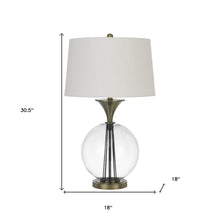 Load image into Gallery viewer, Metal Globe Table Lamp With White Empire Shade - Bronze
