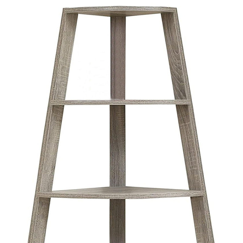 Four Tier Corner Bookcase (332800) - Taupe