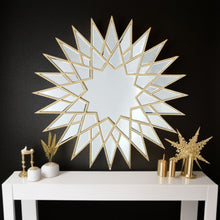 Load image into Gallery viewer, 34" Sunburst Metal Framed Accent Mirror - Gold
