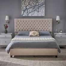 Load image into Gallery viewer, Cumulus - Fully Upholstered Fabric Queen Bed Set - Ivory

