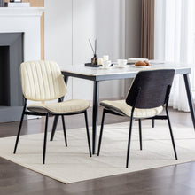 Load image into Gallery viewer, Dining Chairs (Set of 2) Mid-Century Modern Retro Chair With Walnut Bentwood Back Upholstered Seat Metal Legs Adjustable Foot For Kitchen Dining Room Chairs
