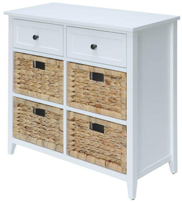 30" X 13" X 28" Wood Veneer 6 Drawers Accent Chest - White