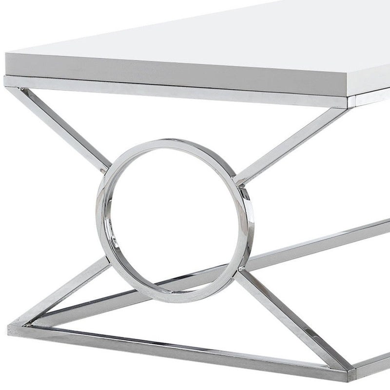 Iron Coffee Table - White And Silver