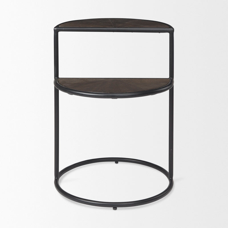 Solid Wood Metal Tray Table (605378) - Espresso / Black