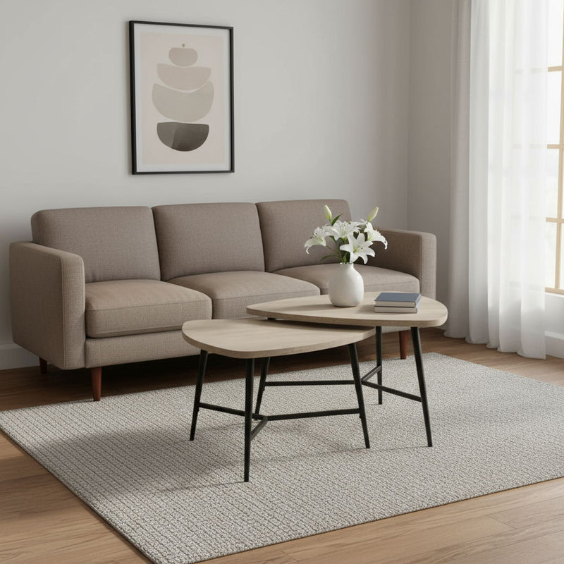 Triangle Nested Coffee Tables (Set of 2) - Taupe And Black