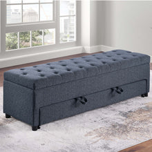 Load image into Gallery viewer, Storage Ottoman With Tufted Seat And Underseat Drawer
