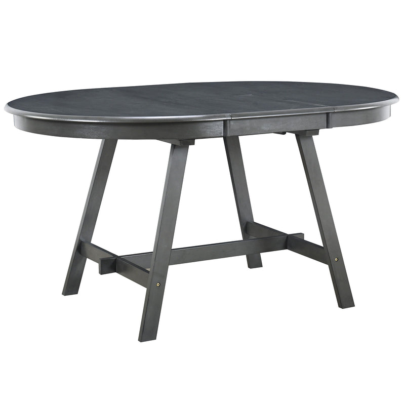 Removable Leaf Oval Extendable Dining Table - Gray