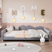 Load image into Gallery viewer, Upholstered Daybed, Sherpa Fabric Sofabed With Cloud-Shaped Backrest
