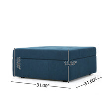 Load image into Gallery viewer, Flip Top Ottoman With Tufted Waffle Stitch And Rolling Casters - Navy Blue
