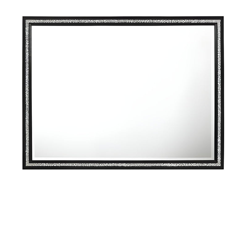35" Framed Mounted Dresser Mirror - Black