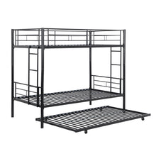 Load image into Gallery viewer, METAL Bunk Bed with trundle  Black
