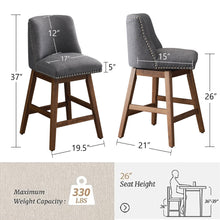 Load image into Gallery viewer, Upholstered Swivel Bar Stool
