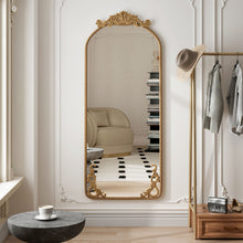 Load image into Gallery viewer, Full Body Arched Mirror With Vintage Carved Applique
