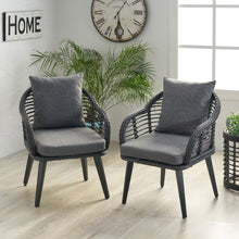Load image into Gallery viewer, Outdoor Accent Chair With Aluminum Frame And Rattan Seating
