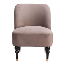 Load image into Gallery viewer, Velvet Side Chair - Taupe Black And Gold
