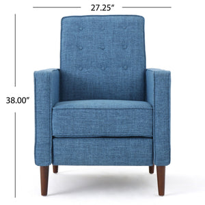Mid-Century Modern Recliner With Button Tufted Waffle Stitch