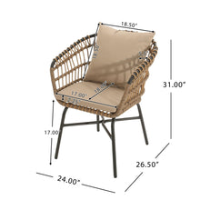 Load image into Gallery viewer, Contemporary Outdoor Patio Chairs With Cushions (Set of 2) - Beige / Black
