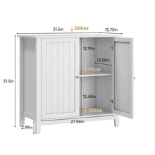 Load image into Gallery viewer, Double Door Storage Cabinet With Knobs - White
