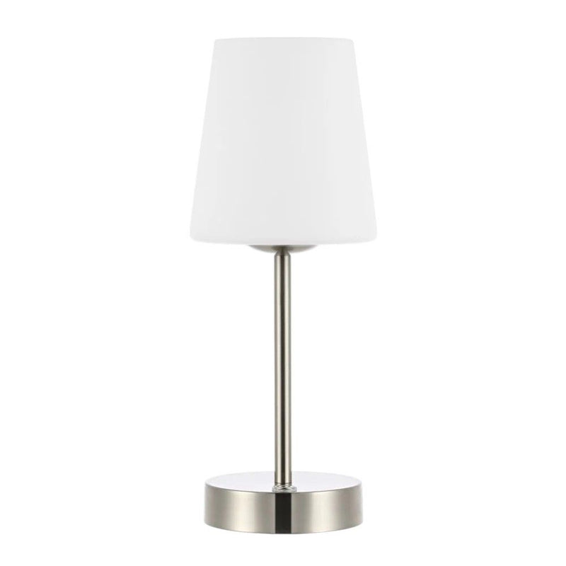 USB Table Lamp With Empire Shade - Nickel