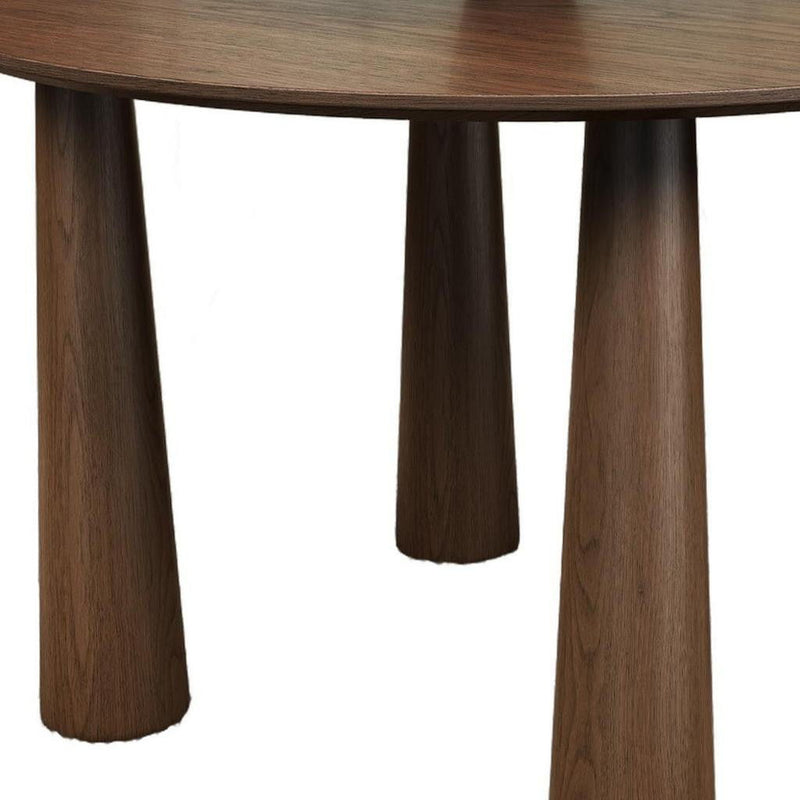 45" Wood Round Top Dining Table - Walnut