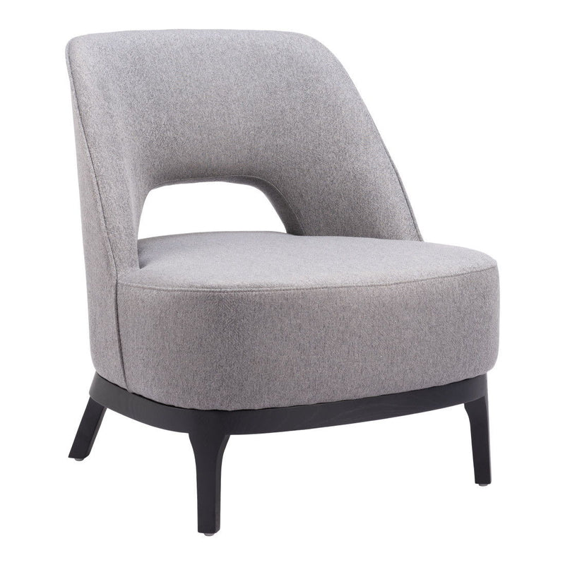 26" Fabric Lounge Chair - Gray And Black