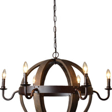 Load image into Gallery viewer, Unique Statement Six Light Metal Chandelier - Brown
