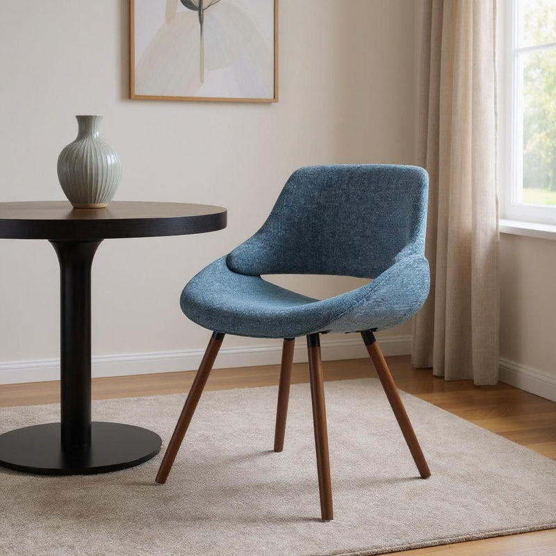 Solid Wood Dining Parsons Chair - Blue / Natural