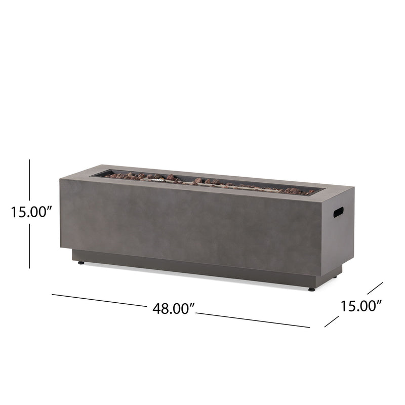 Modern Rectangular Iron Fire Pit 50, 000 Btu