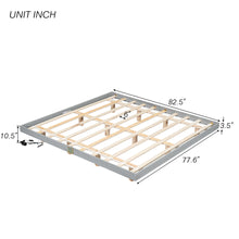 Load image into Gallery viewer, King Size Floating Bed with LED Lights Underneath,Modern King Size Low Profile Platform Bed with LED Lights,Grey
