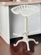 Load image into Gallery viewer, Backless Adjustable Height Bar Chair With Footrest 23" - White
