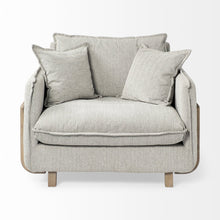 Load image into Gallery viewer, Fabric Arm Chair - Gray And Wood Brown
