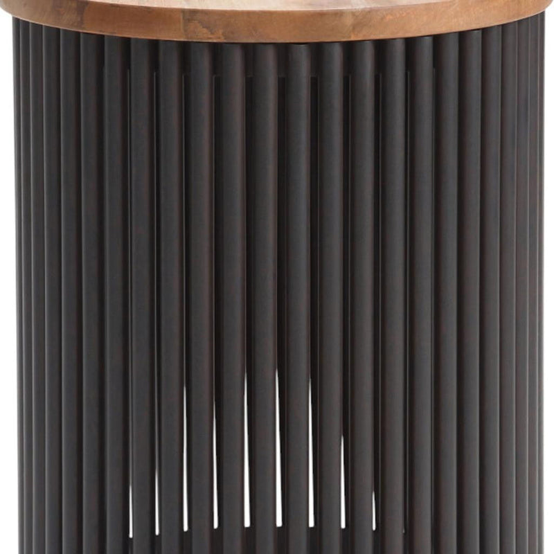 21" Metal Round End Table - Black