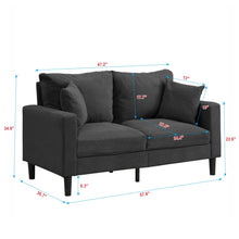Load image into Gallery viewer, Modern Upholstered Loveseat Sofa With High Resilience, Wooden Frame - Dark Gray
