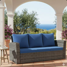 Load image into Gallery viewer, All-Weather Wicker 3 Seat Patio Sofa With Thick Cushions
