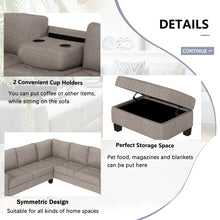 Load image into Gallery viewer, Orisfur. Sectional Corner Sofa L-shape Couch Space Saving with Storage Ottoman &amp; Cup Holders Design for Large Space Dorm Apartment
