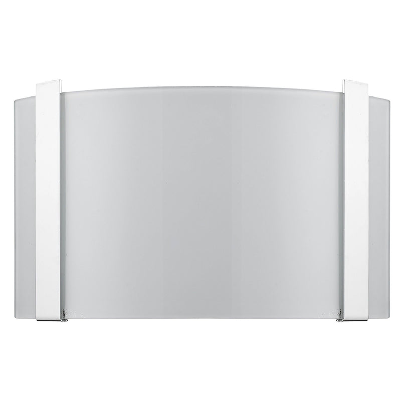 Polished Chrome Wall Sconce With Frosted Glass Shade - White