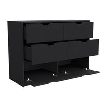 Load image into Gallery viewer, Four Drawer Dresser Wooden - Black
