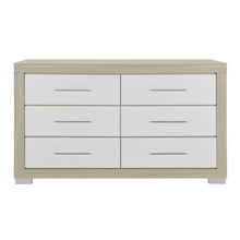 Load image into Gallery viewer, 63" Wood Six Drawer Double Dresser - Natural And White
