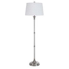 Load image into Gallery viewer, 60" Traditional Shaped Floor Lamp With White Square Shade - Nickel
