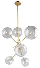 Load image into Gallery viewer, Sputnik Four Light Metal Chandelier With Shades - Antiqued Brass
