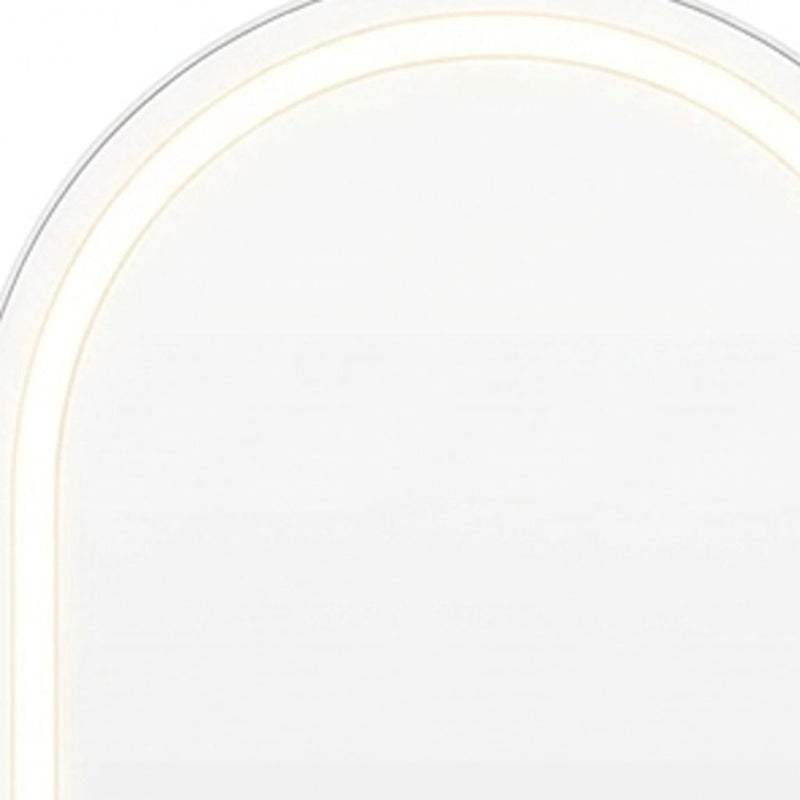 60" Arch Freestanding Frameless Standing Mirror - White