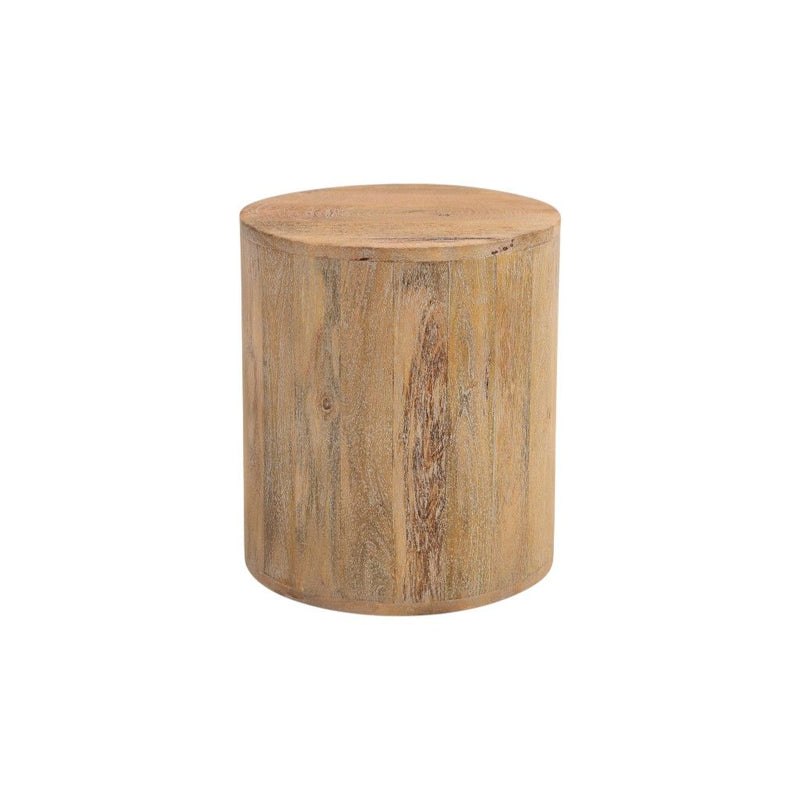 Solid Wood Round End Table - Natural