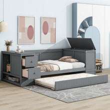 Load image into Gallery viewer, Daybed With Storage Arms, Trundle And Charging Station
