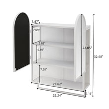 Load image into Gallery viewer, Double Arched Mirror Wall Cabinet With 2 Doors, Featuring Adjustable Shelves And Towel Rack
