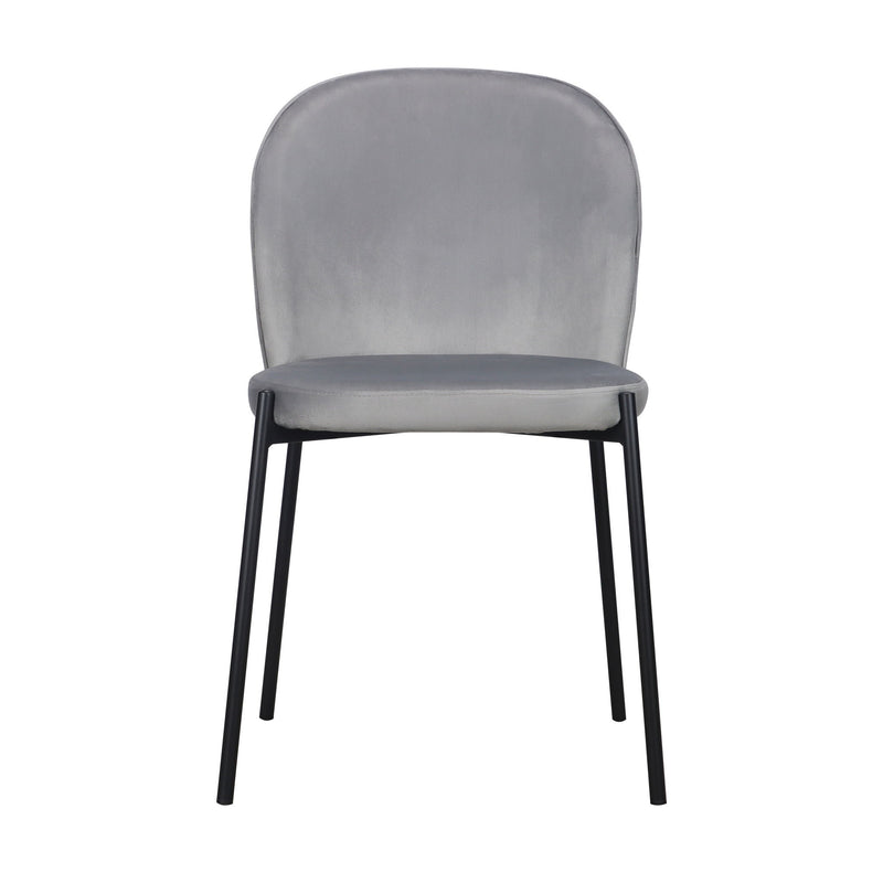 Upholstered Velvet Dining Side Chair (Set of 2) - Gray