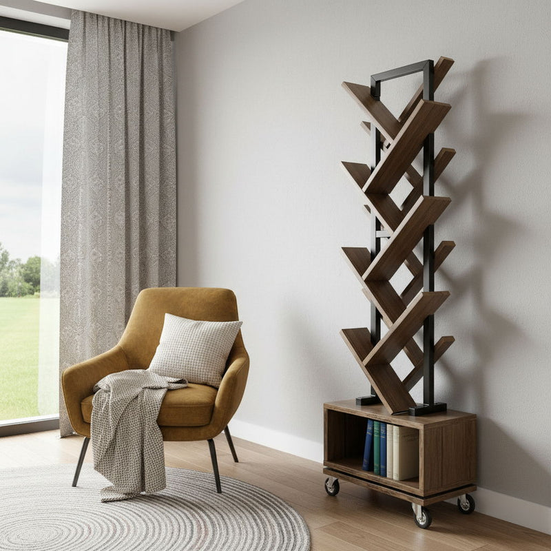 Sixteen Tier Etagere Bookcase - Brown