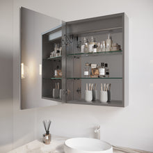 Load image into Gallery viewer, Bathroom Medicine Cabinet With LED Mirror, Anti-Fog, Waterproof, 3000K~6000K Single Door Lighted Bathroom Cabinet With Touch Swich
