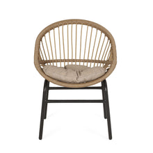 Load image into Gallery viewer, Outdoor Accent Chair With Curved Back And Basket Frame, (Set of 2) - Light Brown / Beige
