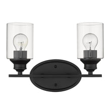 Load image into Gallery viewer, Two Light Wall Light With Clear Glass Shade - Matte Black
